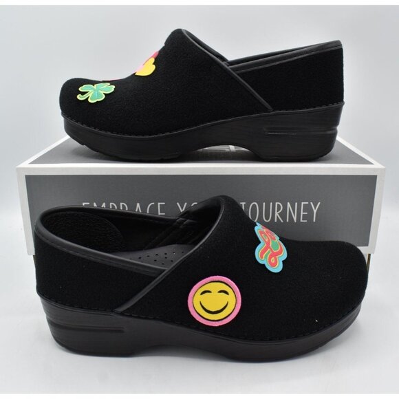 Dansko Women Size EU 41 US 10.5-11 Hook And Loop Patch Pro Black Clogs Shoes - Picture 4 of 12